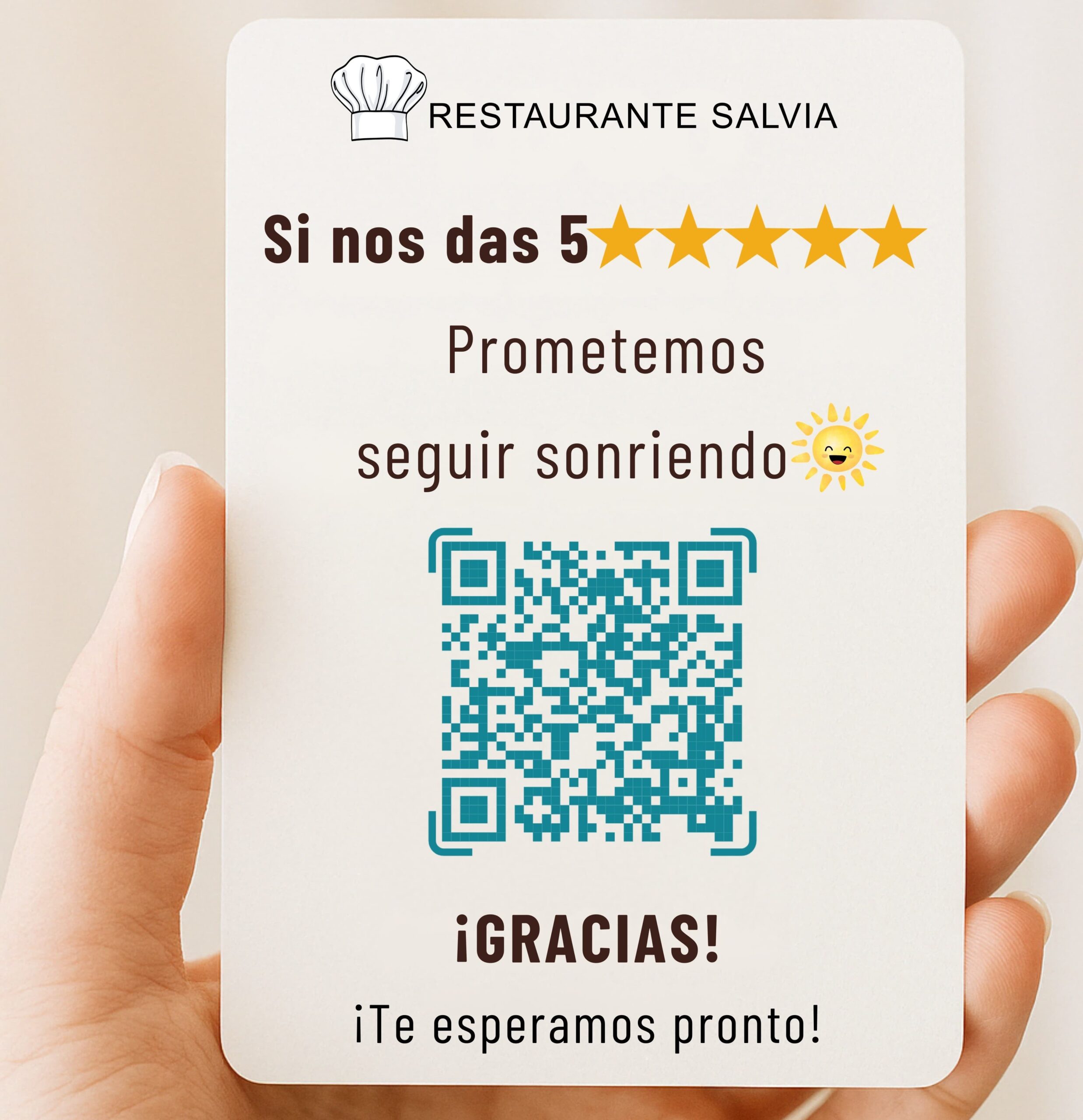 Tarjetas de reseñas 5 estrellas para restaurantes en Girona