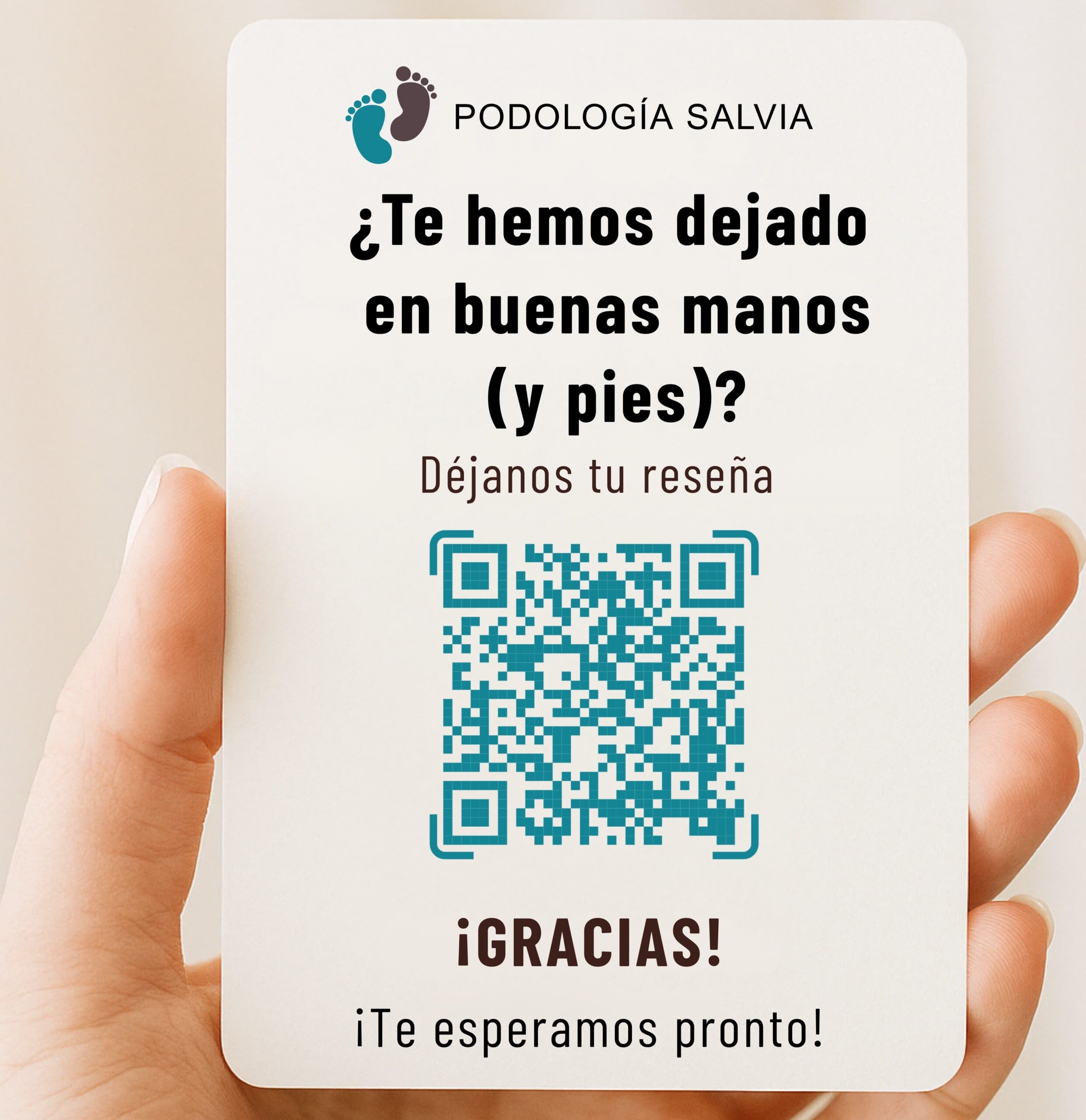 Tarjeta física personalizada para reseñas en Google en Girona