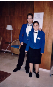 Ester Mir con su compañero de vida en sus inicios en hostelería